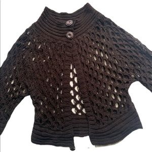 Crochet Italian  wool open sweater